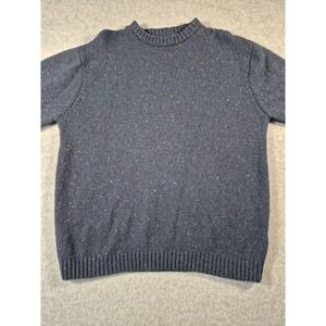 Line of Trade Knit Sweater Mens Sz 2XL Blue Speck Wool Blend Crew Neck Pullover